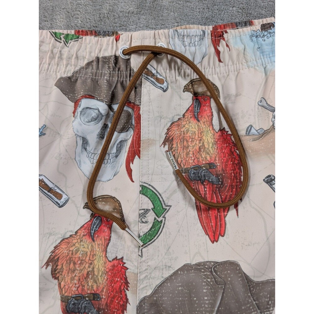 Psycho Tuna Board Shorts Mens XXL Skull Parrot Pirate Swim Trunks Drawstring - Picture 4 of 10
